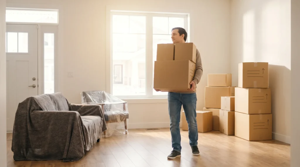 Lakásfelújítás dobozokkal és fóliázott bútorokkal – átmeneti tárolás City Storage tárolóban