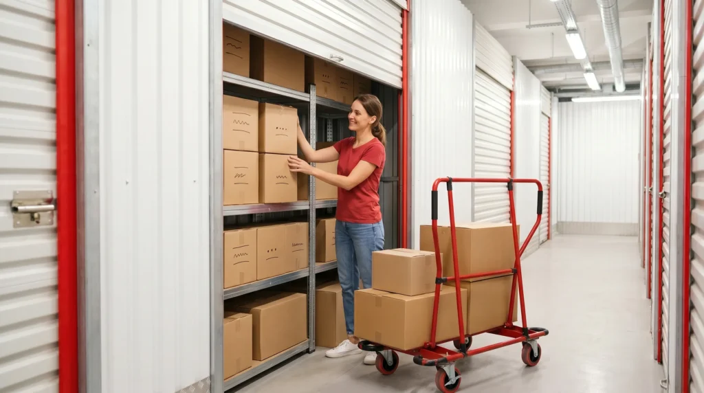Pakolási tippek tárolóhoz – dobozok rendezett polcokon a City Storage önraktárban